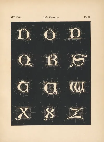 Ecole allemande Alphabet donciales tire dun manuscrit 2