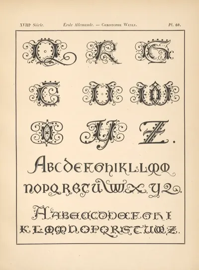 Ecole allemande Christophe weyle Alphabet Roman antique initiales 2