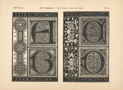 Ecole espagnole Juan yciar et Jean De Vingle Grandes initiales