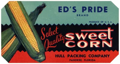 Eds Pride Brand Sweet Corn Label