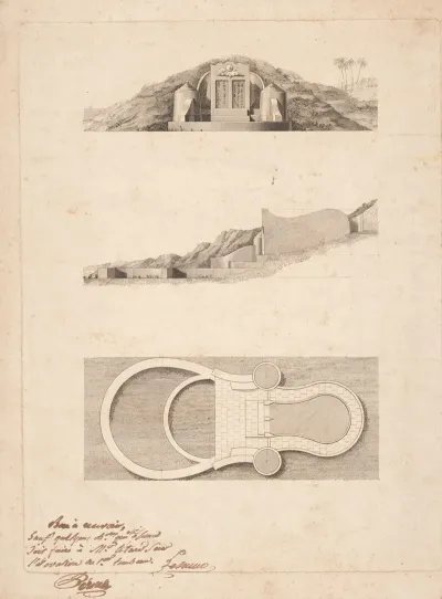 Egyptian Ediface Built Into A Hill