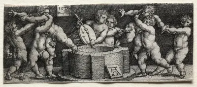 Eight Nude Children At A Well