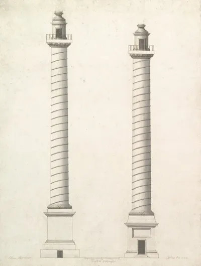 Elevation Of Column Of Antoninus Pius And Elevation Of Column Of Trajan