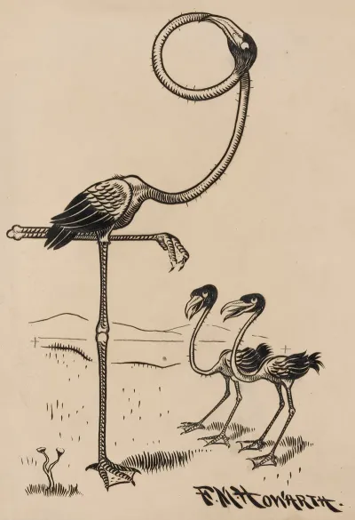 Eleven Comic Strip Frames Of Flamingo Shaping Figures With Its Long Neck Pl 11