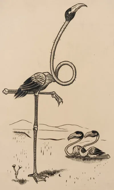 Eleven Comic Strip Frames Of Flamingo Shaping Figures With Its Long Neck Pl 8