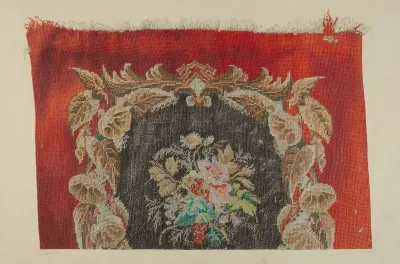 Embroidered Stool Cover