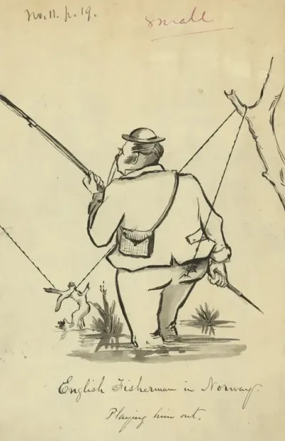 English Fisherman In Norway Playing Him Out