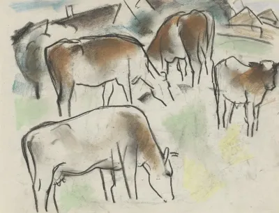 Enkele Koeien In Een Landschap