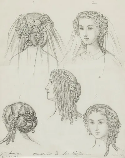 Ensemble De 5 Coifures Et Coiffes