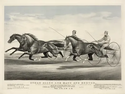 Ethan Allen And Mate And Dexter In Their Wonderful Race Over The Fashion Course L I June 21st 1867