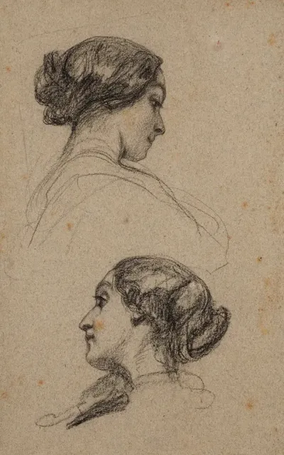 Etude De Deux Tetes De Femme