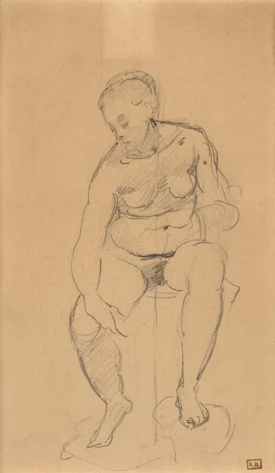 Etude De Nu Feminin Assis