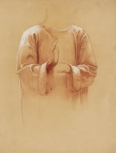 Etude Dun Buste Dhomme Portant Une Chasuble