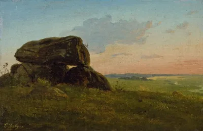 Evening Landscape With A Dolmen Study