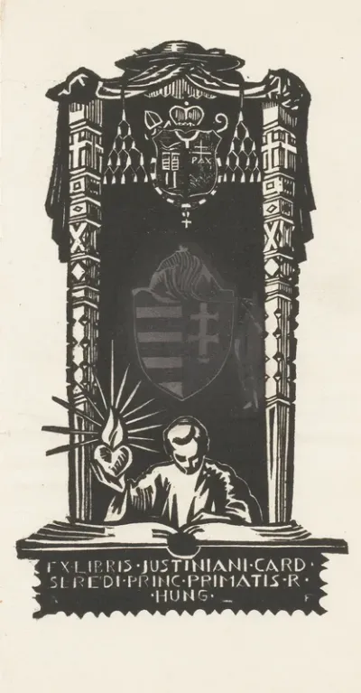 Ex Libris Van Kardinaal Jusztinian Seredi