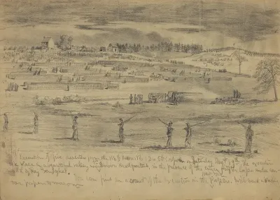 Execution Of Five Deserters From The 118th Pennsylvania Volunteers 1st Division 5th Corps Before The Entire 5th Corps Beverly Ford Va