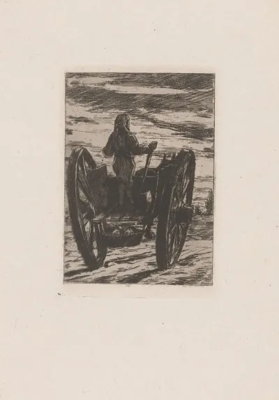 Executioner With Sword In His Hand On A Cart