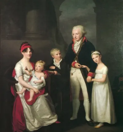 Family Portrait Of Lubeck Merchant Marc Andre Souchay 1759 1814 His Wife Cornelia 1765 1838 And Their Children