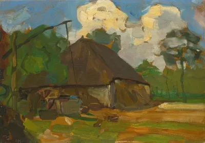 Farm Building With Well In Daylight
