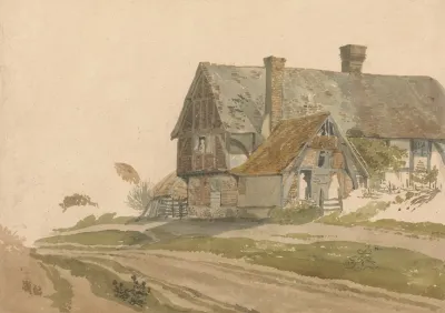 Farmhouse With Figures At Door And Window