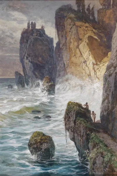 Faunen An Einer Felskuste