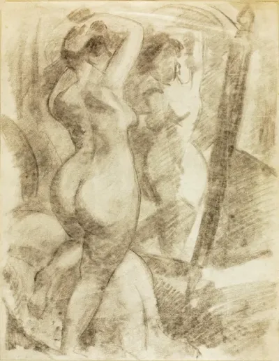 Female Nude Before Mirror