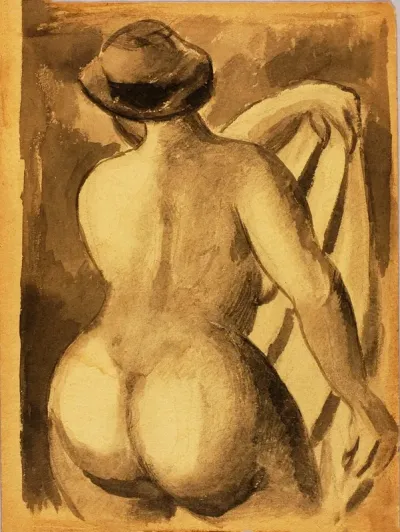 Female Nude With Drape