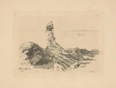 Femme Assis Sur Un Rocher Woman Sitting On A Rock 2