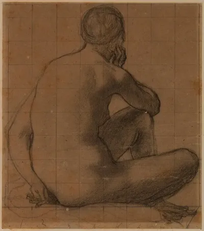 Femme Assise Nue De Dos