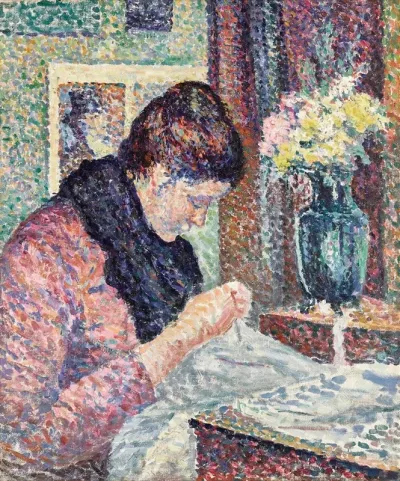 Femme Cousant