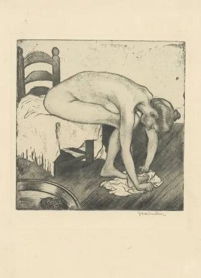 Femme Nue Assise Sessuyant Les Pieds 2