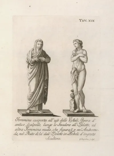 Femmina Cuoperta Allufo Delle Vestali Opera Dantico Scalpello Lungo Lo Stradone Allisolotto