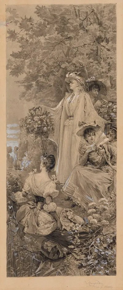Fete Champetre Aux Environs De Paris Dapres Clairin