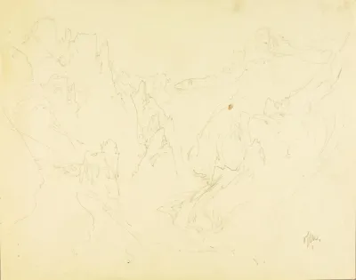 Field Sketch Of Rocky Canyon