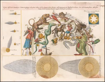 Figura Observat Cometicar Coloniae Agripp A D 23 Dec 1664 Ad D 5 Ianua 1665