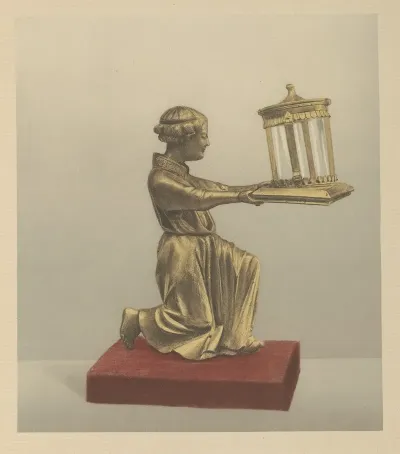 Figure Holding A Reliquary French Second Half Of Xiv Century