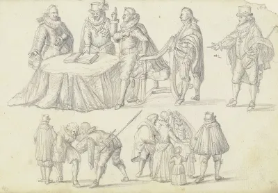 Figurenstudien Mit Drei Genreszenen