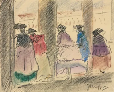 Figures In Masquerade On The Loggia Of The Ducal Palace Venice