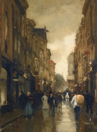 Figures In The Spuistraat The Hague