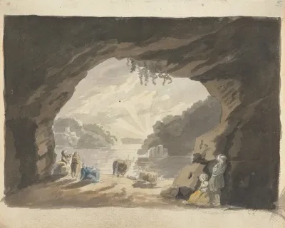Figures With Animals At Cave