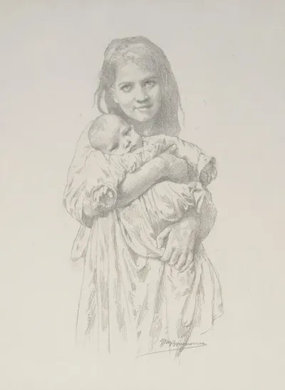 Fillette Et Enfant