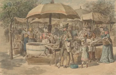Fischverkaufsstande Auf Dem Markt