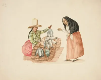 Fish Merchant And Indian Woman