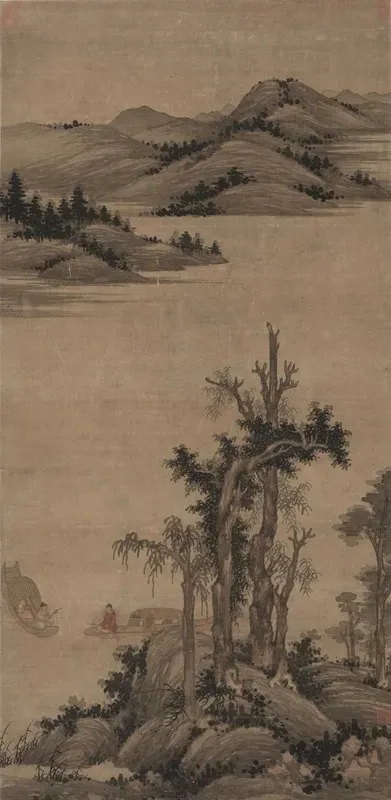 Fishermen Hermits In Stream And Mountain