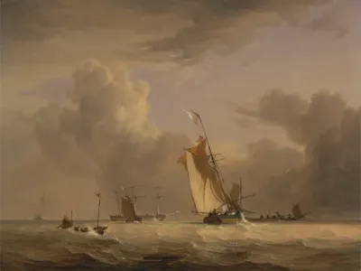 Fishing Smack And Other Vessels In A Strong Breeze
