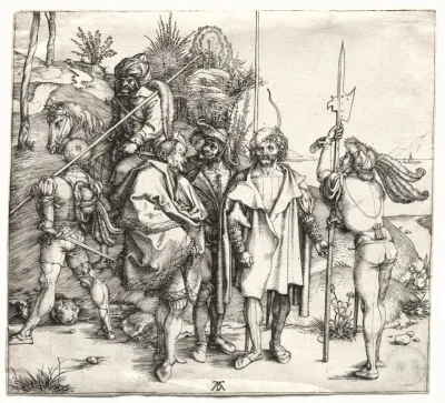 Five Soldiers And A Turk On Horseback