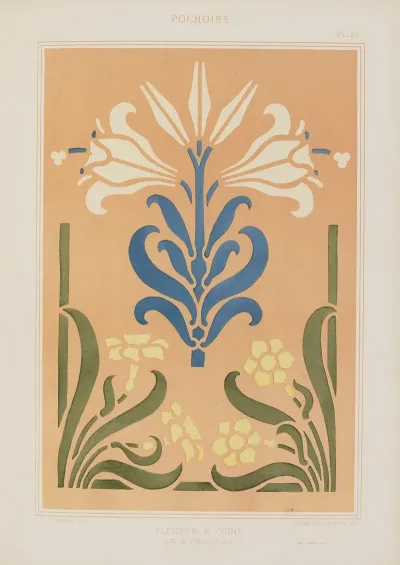 Fleuron Coins Lis Jonquilles