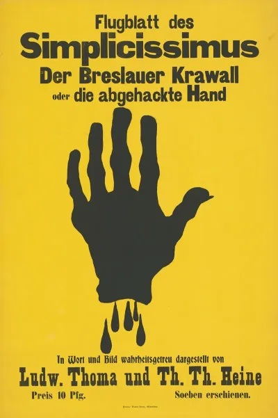 Flugblatt Des Simplicissimus Der Breslauer Krawall Oder Die Abgehackte Hand 2
