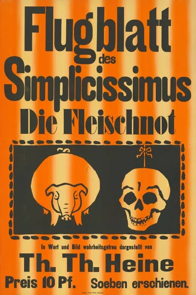 Flugblatt Des Simplicissimus Die Fleischnot Von Th Th Heine