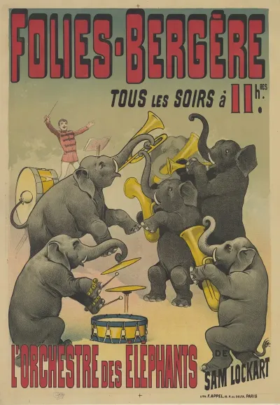 Folies Bergere Tous Les Soirs Lorchestre Des Elephants De Sam Lockart